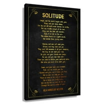 Solitude Poem Wall Decor Ella Wheeler Wilcox Quote Wall Art Poetry Poster Painting Prints Pictures for Living Room Printed Canvas Decoration Vertical Artwork Framed 20x30 in