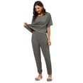 thumbnail image 3 of Womens 2 Piece Pajama Set Soft Short Sleeve Top With Pants Round Neck Casual Sleepwear Pajamas Set S-2xL, 3 of 9