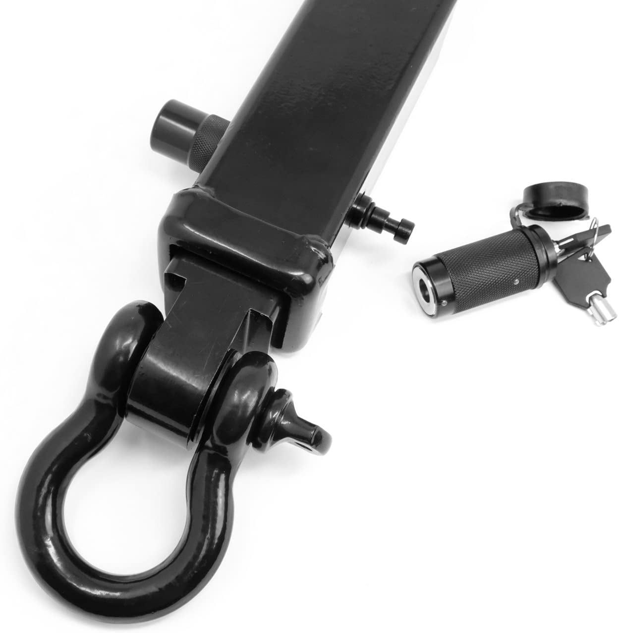 LFPartS Heavy Duty Locking 5/8 Inch Hitch Pin, 15000 lb, 5 in Length, 16 mm Diameter, Black, Class III