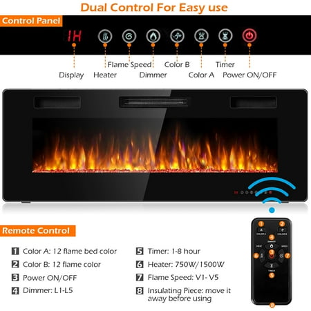 Costway 50 Electric Fireplace Recessed Ultra Thin Wall Mounted Heater Multicolor Flame Canada - 42 Inch Ultra Thin Electric Fireplace Insert For Wall Mounted Or In Installation Costway 50 Electric Fireplace Recessed Ultra Thin Wall Mounted Heater Multicolor Flame Canada - 42 Inch Ultra Thin Electric Fireplace Insert For Wall Mounted Or In Installation