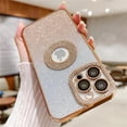 thumbnail image 3 of Compatible for iPhone 14 Pro Max Case with Luxury Glitter Plating Cute Diamond Sparkly Design Aesthetic Women Teen Girls Phone Cases Shiny Bling Camera Protective Cover-Gold, 3 of 7