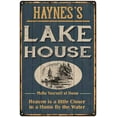 thumbnail image 1 of HAYNES'S Lake House Blue Cabin Home Decor Gift 8x12 Metal 108120038341, 1 of 1