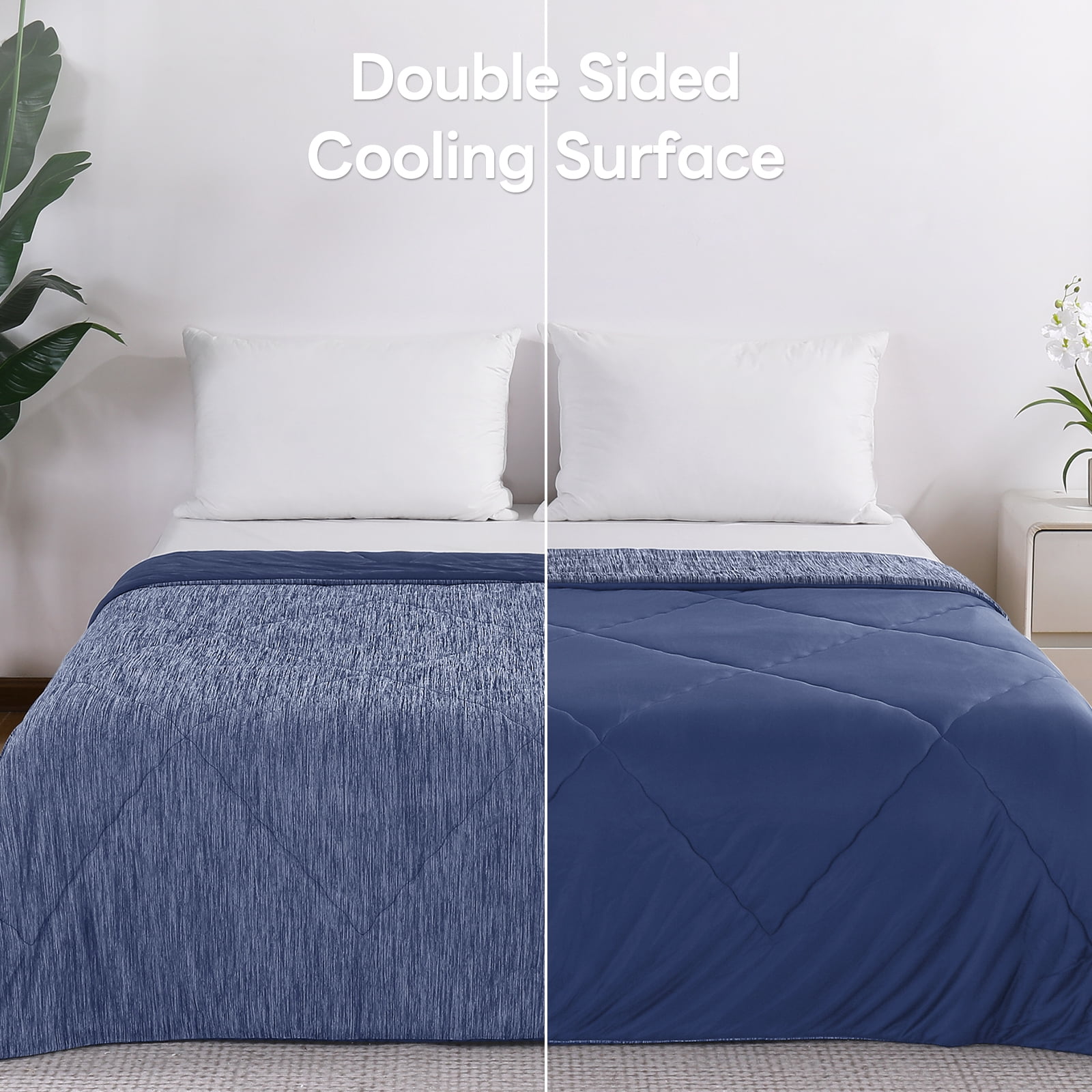 Aship Cooling Comforter King Size, Double Sided Summer Comforter for Hot Sleepers, Q-Max>0.45, Arc-Chill Fabric, Lightweight Breathable Cooling Quilt 91*108 in