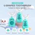 thumbnail image 3 of brosse A Dent Enfant En Forme De U, Brosse Dents Bebe De Manuelle Nettoyage Buccal 360 , Brosse A Dent Enfant Sans Bpa Avec Tte En Silicone Soup, 3 of 5