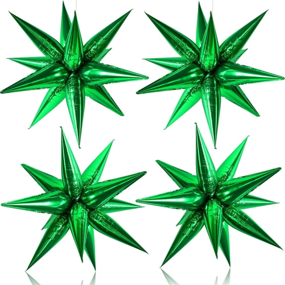 KatchOn, Big Green Star Balloons - 20 Inch Pack of 50 | Starburst Balloon | Green Party Decorations | Star Spike Balloon for Christmas, Halloween Decorations