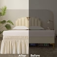 thumbnail image 5 of UniVerse Wrap Around Bed Skirt Three Fabric Sides Elastic Dust Ruffled 18 Inch Tailored Drop,Easy to Install Fade Resistant-Beige, Queen/King, 5 of 6