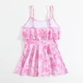 thumbnail image 4 of ibiyuan One Piece Swimsuit Girls Drawstring Modest Ruched Bathing Suit Sparkly Bow Back Girls Swimsuits Size 14-16 Hawaiian Swimwear for Girls, 4 of 5