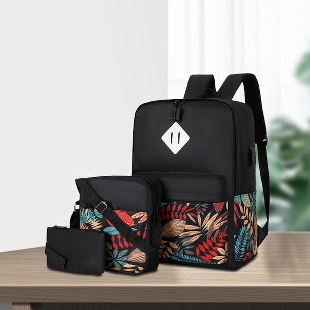 Mochila de viaje para ordenador portátil Fernando Bolso cruzado para hombres Negro