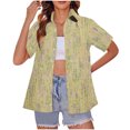 thumbnail image 1 of Fiudx Ropa de Mujer Blusas de Manga Corta Estampadas con Flores y Plantas Cómodas Informales Regulares para Mujer a La Moda, 1 of 4