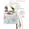 thumbnail image 2 of Happy Easter Table Cloth, Waterproof Tablecloth for Rectangle Tables, Spring Colorful Bunny Floral Watercolor Reusable Washable Fabric Table Cover for Restaurant Kitchen Dining Tables 52"x70", 2 of 9