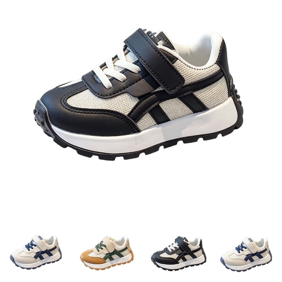 Domzle Toddler Shoes Boys Girls | Wide Toe Box, Easy Slip-On,Barefoot-feel Fexible Sole Wipe-Clean Faux Leather or Breathable Mesh. Blue