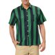 thumbnail image 1 of CAMISA HAWAIANA DE HOMBRES CON RAYAS Y MANGAS CORTAS INSPIRE CHIC, CON BOTONES, VERDE Y AZUL MARINO, 1 of 6