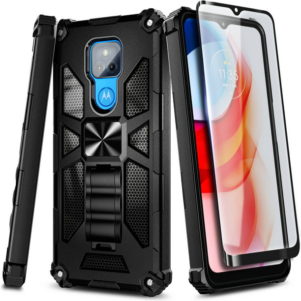 Bezet site Goedaardig Nagebee Case for Motorola Moto G Play 2021 with Tempered Glass Screen  Protector (Full Coverage), Full-Body Protective Shockproof  [Military-Grade], Built in Kickstand, Heavy-Duty Durable Case (Black) -  Walmart.com