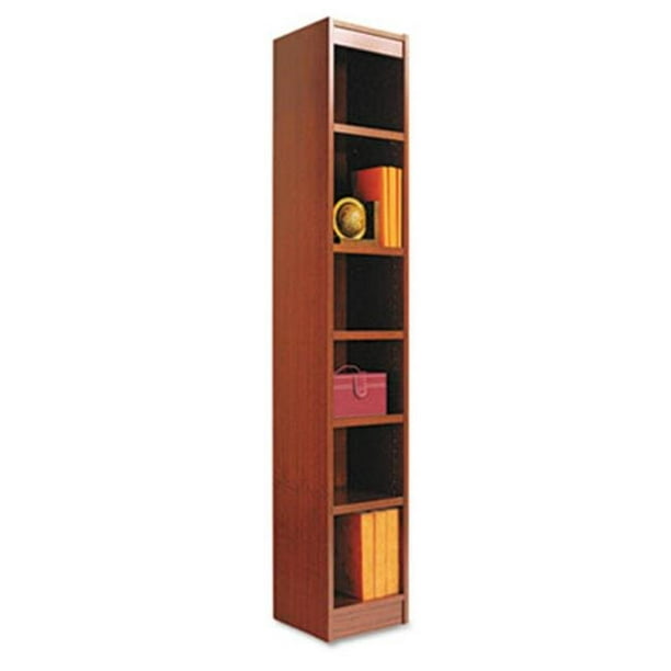 Wood Veneer 6 Shelf 12x12x72 Cherry, 6 Foot Bookcase With Doors
