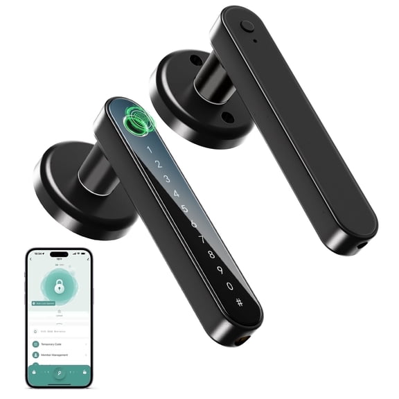 IRONZON 2026 Upgrade Fingerprint  Door Lock，Keyless Entry  Door Lock with  Handle for Bedroom Home Office Hotel Apartment