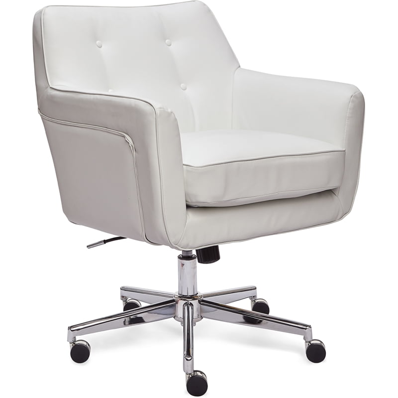 Serta Style Ashland Home Office Chair White Bonded Leather