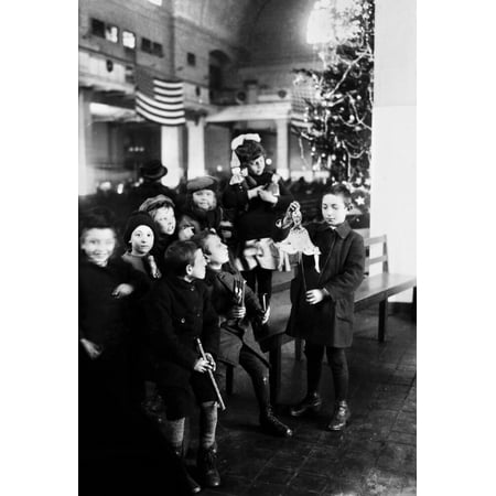 City Rooms Leicester Christmas Ellis Island: Christmas. /Ngroup Of Immigrant Children Celebrating Christmas In The Registry Room At Ellis Island, New York City. Photograph, 1920. Poster Print by Granger Collection ()