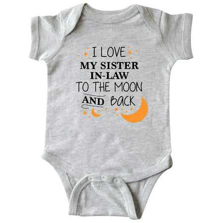 

Inktastic I Love My Sister In Law To The Moon and Back Gift Baby Boy or Baby Girl Bodysuit
