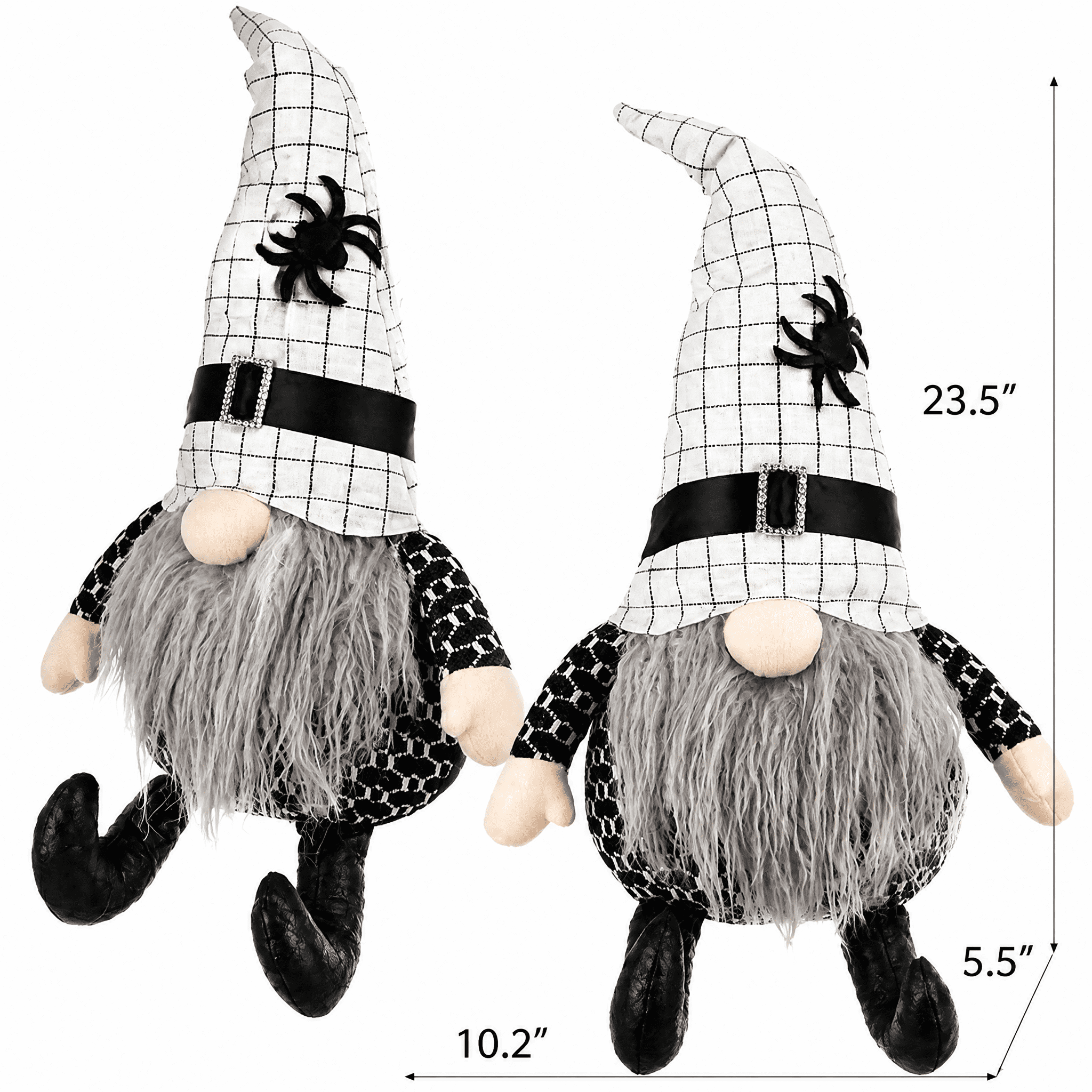 Halloween Fabric Gnome Decor Set of 2 Handcrafted 23.5 Inch Polyester for Living Room Entryway Office