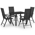 thumbnail image 1 of vidaXL 5 Piece Garden Dining Set Aluminium Black, 1 of 5