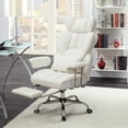 thumbnail image 4 of Costway Office Desk Chair Big and Tall Executive Office Chair with Footrest Lumbar Support White, 4 of 10