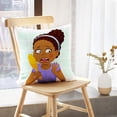 thumbnail image 5 of LALILO Throw Pillow Covers African Girl Woman African Black Cushion Cover 18" x 18", 2 Pack, 5 of 6