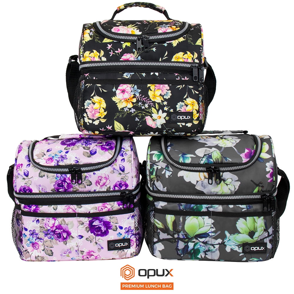 OPUX Lunch Box For Women, Insulated Large Lunch Bag Adult Work, Double  Decker Lunchbox Meal Prep, Dual Compartment Leakproof Lunch Cooler, Soft  Lunch Pail Tote for Girls Kids School, Heather Purple 