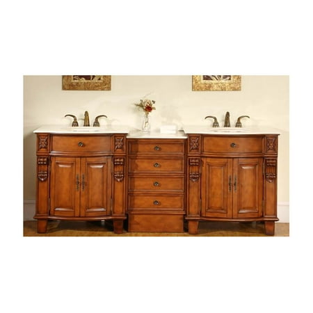 - 84 in. Teresa Double Sink Bathroom Vanity in Cherrywood