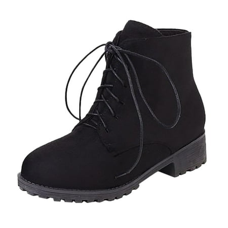 

Ki-8Jcud Womens Lace Up Booots 2023 Women S Autumn And Winter Low Heel Solid Flock Fashion Ankle Boots Womens Boots Size 13 Leather Lace Up Boots For Women Womens Boots Buckle Boots Women Boots Wide