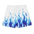 thumbnail image 5 of RYDCOT Mens Flame Graphic Basketball Sweatshorts Elastic Waist Drawstring Running Workout Shorts Summer Cool Casual Peachskin Plush Shorts Blue, 5 of 9