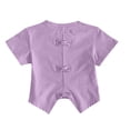 thumbnail image 2 of Cethrio Girls Cotton T-shirts, Casual Short Sleeve Cute Crew Neck Summer Tops Kids Tees Purple Size 6, 2 of 7