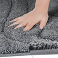 thumbnail image 3 of Unique Bargains Non Slip Bath Mat Geometry Bathroom Rug Absorbent Mat Microfiber Bath Rugs Dark Gray 20" x 32", 3 of 6