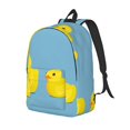 thumbnail image 1 of Lukts Cute Ducky for Sustainable Casual Backpack, Water-Resistant Polyester Canvas Daypack with Laptop Sleeve, Smooth Zipper, Lightweight & Durable Travel Bag-Small, 1 of 5
