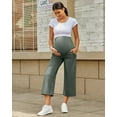 thumbnail image 4 of G4Free Wide Leg Maternity Yoga Capris Over The Belly Stretch Pregnancy Cropped Pants with Pockets, 4 of 9