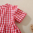 thumbnail image 7 of Xyant Toddler Baby Girl Summer Clothes Plaid Short Sleeve Shirts Dresses Tops Strawberry Denim Shorts Cute 2 Piece Outfits Set (Red,2-3 Years), 7 of 7
