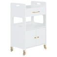thumbnail image 2 of BarberPub Utility Cart with Storage Drawer and Open Shelve, Trolley Cart with Locking Wheels, 2 of 10