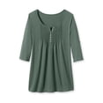 thumbnail image 3 of Woman Within Plus Size 7-Day Three-Quarter Sleeve Pintucked Henley Tunic, 3 of 6