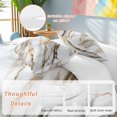 thumbnail image 3 of Marble Grey White Bedding 3 Piece Duvet Cover Set Queen Size, Abstract Cracked Crystal Gold Lines Soft Microfiber Comforter Cover with Zipper Closure & Pillowcases, FadeResistant Quilt Cover, 3 of 9