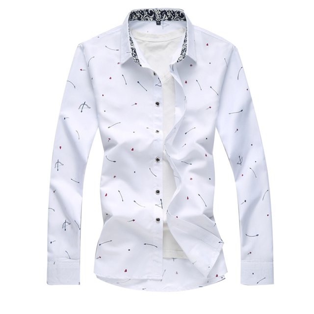 Camisas informales de otoño con estampado floral para hombres Camisas de cuello de solapa de manga larga más el tamaño M-7XL seitruly FS6353-09