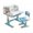 Blue, variant on Widened Desktop Multi Separation Cartoon Pattern Desk Chair Set Kids Adjustable Height Study Table with Drawer Chair Set-Blue