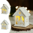 thumbnail image 1 of Xihbxyly Casa de Pueblo Navideña, Figuras de Resina con Iluminación Led, Farola Invernal y Decoración de Cedro, Adorno En Miniatura Diy, Escena Invernal, Decoración Navideña para Oficina, Dormitorio,, 1 of 6