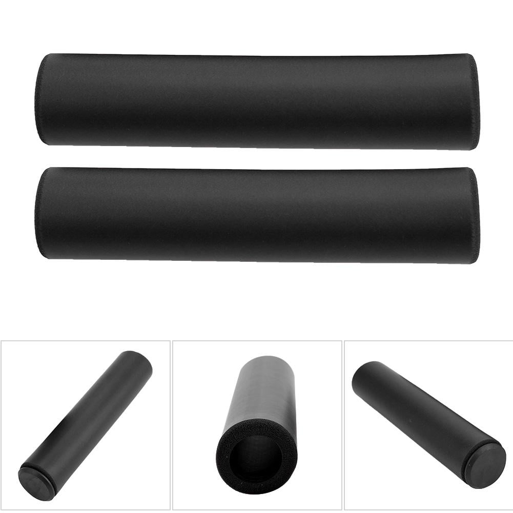 1 Pair Bicycle Handlebar Grip Cover Anti-skid Silicone Bike Grip With End Plug !