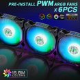 thumbnail image 2 of Funda para PC MUSETEX ATX NN8 con 6 ventiladores PWM ARGB, vidrio templado, 2 of 6
