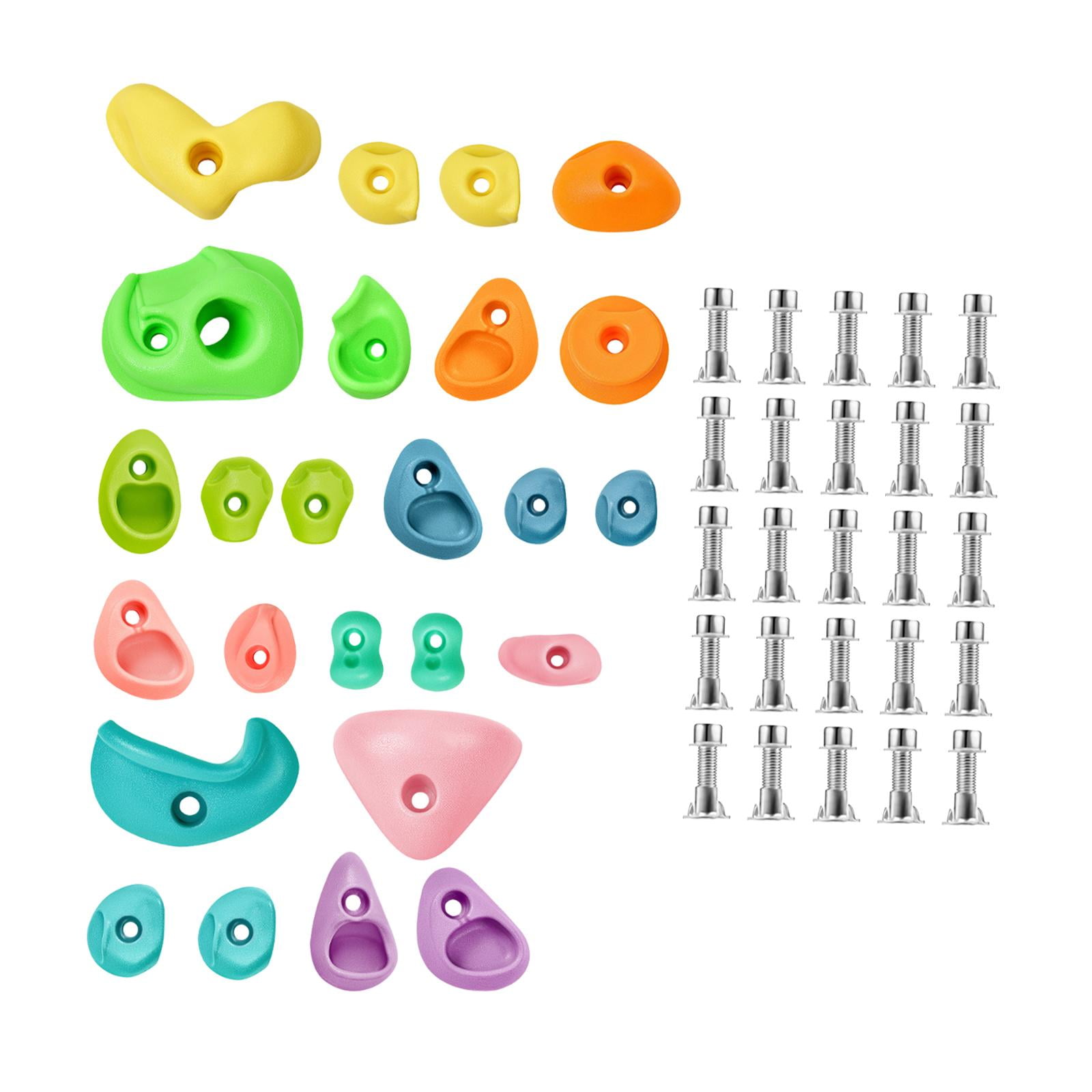 25 Pieces Rock Climbing Holds Wall Grips Multi Size PP Material for Kids Adults Indoor Outdoor Playground