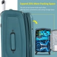 thumbnail image 3 of 3 Piece Set Suitcase Spinner Wheels Softshell Carry on Luggage, Softside Expandable Lightweight Durable Suitcase Sets Travel Bag Set with TSA Lock for Men Women Teens Boys Girls, 20"24"28", Green, 3 of 11