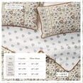 thumbnail image 3 of Floral Cotton Quilt Set - Lightweight, Soft, All-Season - 2-Piece Reversible Boho Bedding Set (Twin / Twin XL, Regal Garden - Ivory), 3 of 6