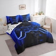 thumbnail image 3 of Castle Fairy Teens Video Game Bedding Comforter Set,Plaid Stripes Queen Bedding Sets, 3 of 8