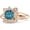 Rose, variant on Elegant Lotus Flower Round Cut London Blue Topaz Birthstone Wedding Engagement Ring For Women In 925 Sterling Silver 14K Rose Gold Plating