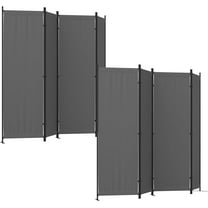 GOJOOASIS Room Dividers Folding Privacy Screens 4 Panel Partition (Grey x2)
