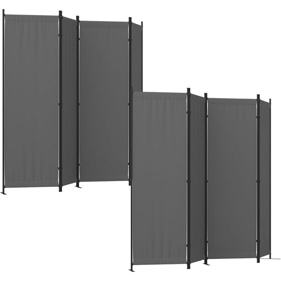 GOJOOASIS Room Dividers Folding Privacy Screens 4 Panel Partition (Grey x2)